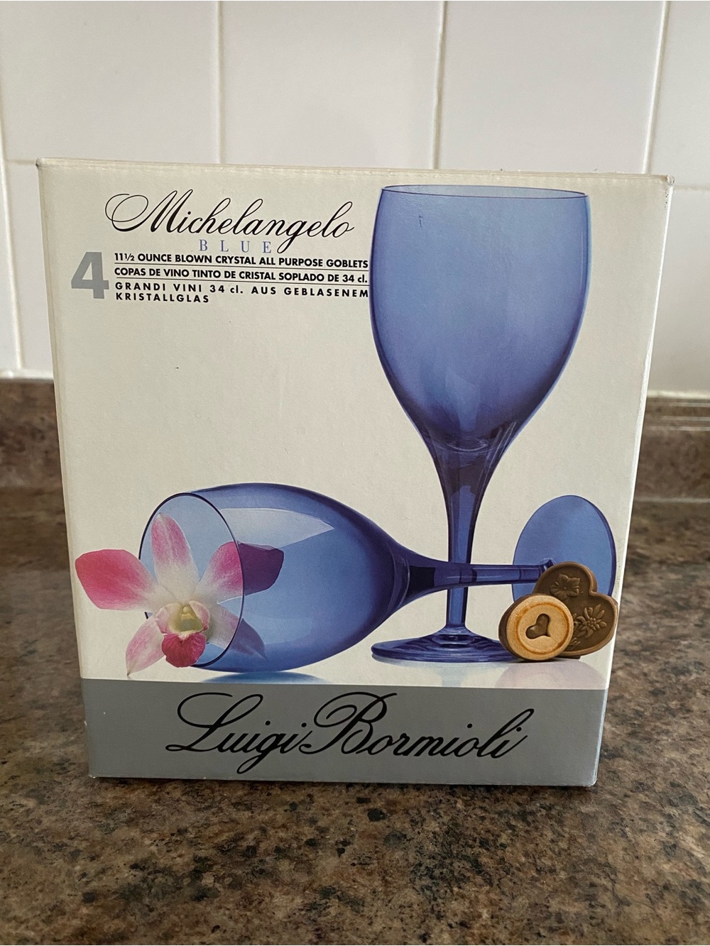 Vintage Luigi Bormioli Michelangelo Blue Goblets Set of 4 –Discontinued